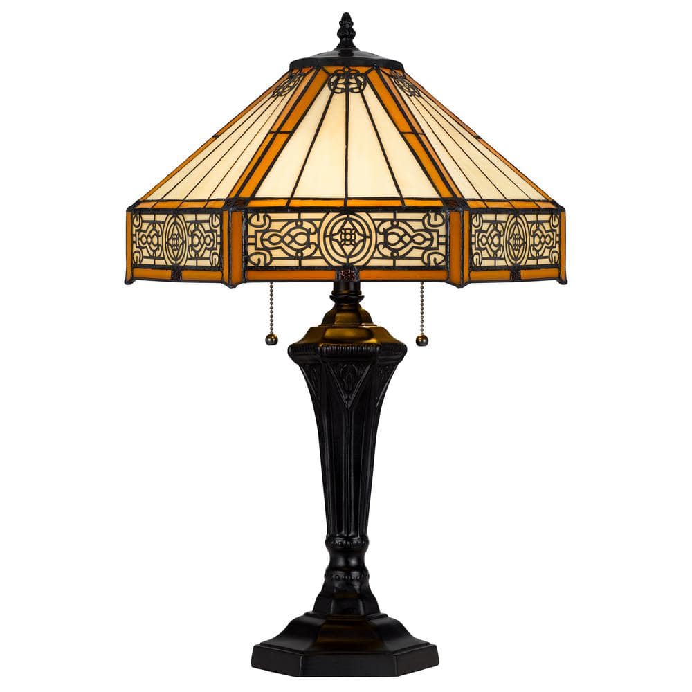 24 in. H Dark Bronze Metal and Resin Table Lamp