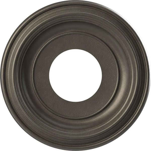 Ekena Millwork 10 in. x 10 in. x 1-1/8 in. Traditional Thermoformed PVC Ceiling Medallion Universal Aged Metallic Weathered Steel