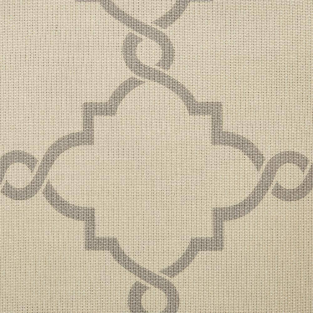 Beige and Grey Fretwork Grommet Top Window Valance 50"x18"