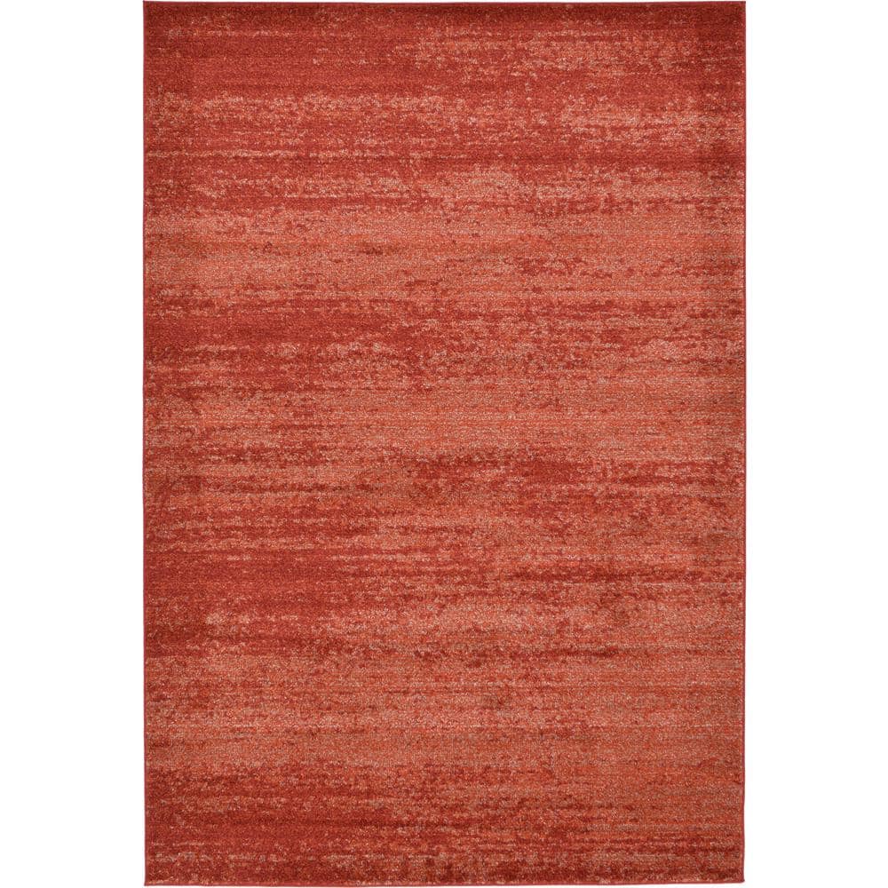 Terracotta Tufted 6' x 9' Synthetic Easy Care Area Rug