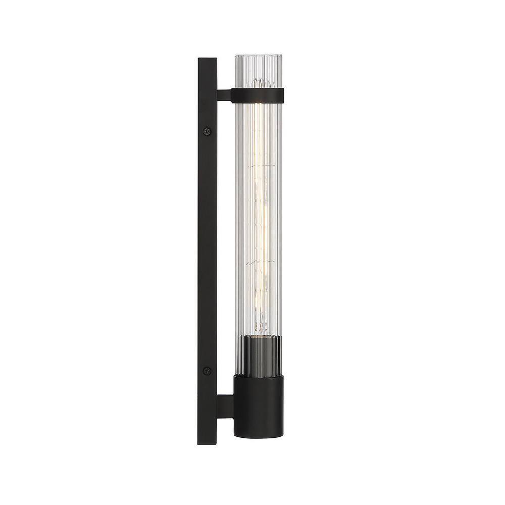 Willmar Matte Black Metal and Glass Wall Sconce