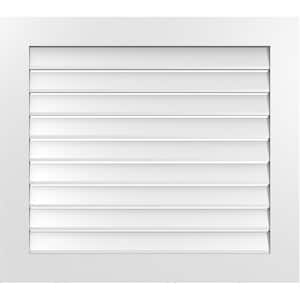 36" x 32" Vertical Surface Mount PVC Gable Vent: Functional with Standard Frame