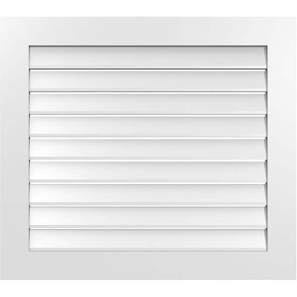 Ekena Millwork 36" x 32" Vertical Surface Mount PVC Gable Vent: Functional with Standard Frame
