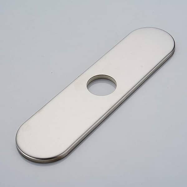 10.2 in. x 2.5 in. x 1.34 in. Brass Kitchen Sink Faucet Hole Cover Deck Plate Escutcheon in Brushed Nickel