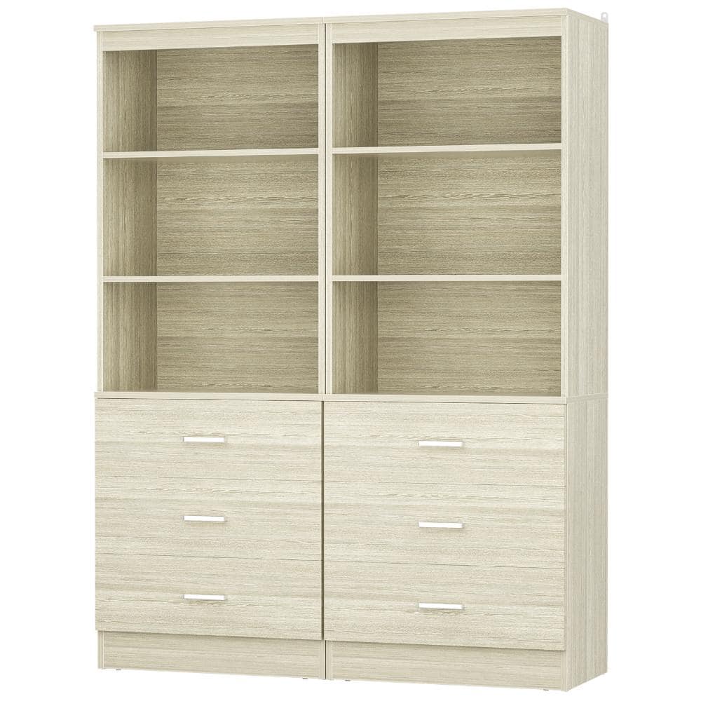 47.2" Closet Drawers System, 3.94FT Wood Closet Organizer System Modular Small Walk-in Closets Storage Unit White Oak