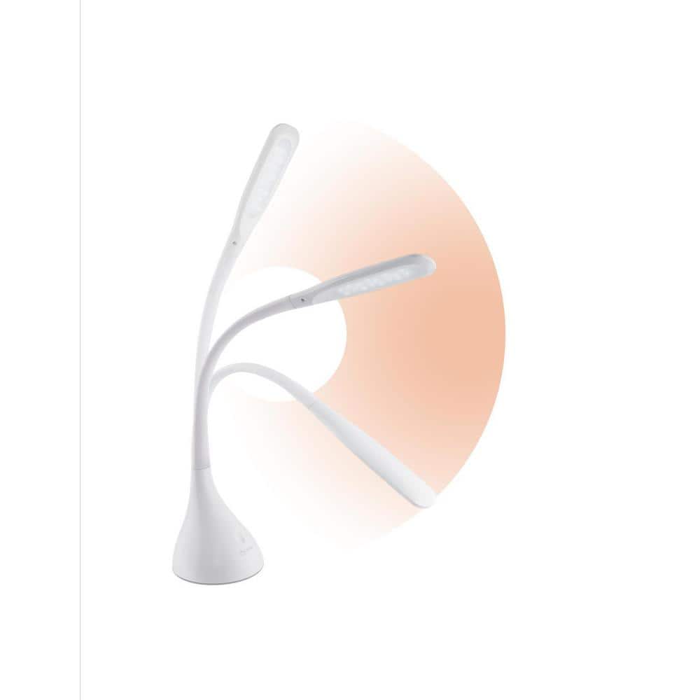 23" White Adjustable LED Desk Lamp with Touch Sensor