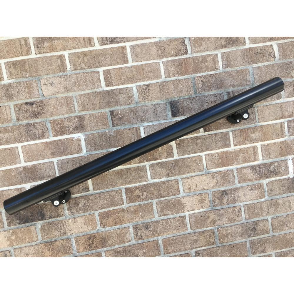 B52 3 ft. Black Powder Coated Aluminum Handrail Kit 1.97 in. Diameter