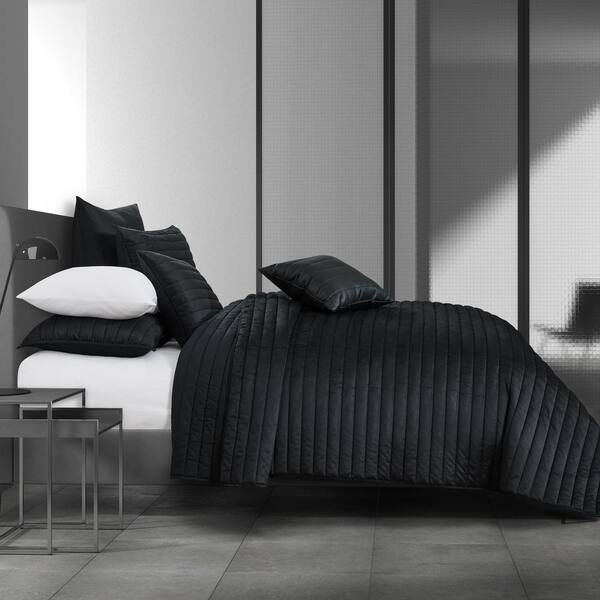Unbranded Valletta 3-Pieces Black King/Cal King Polyester Quilt Set