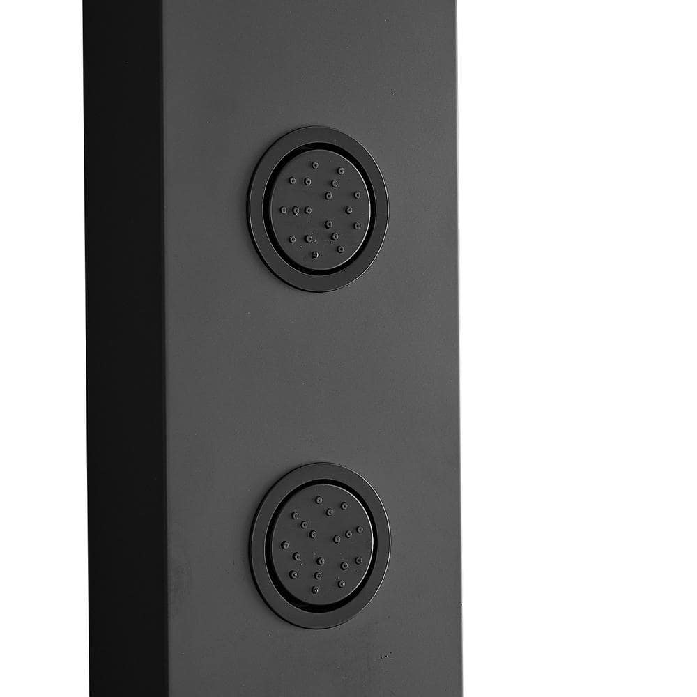 Matte Black Multi-Function Shower Panel with Adjustable Head