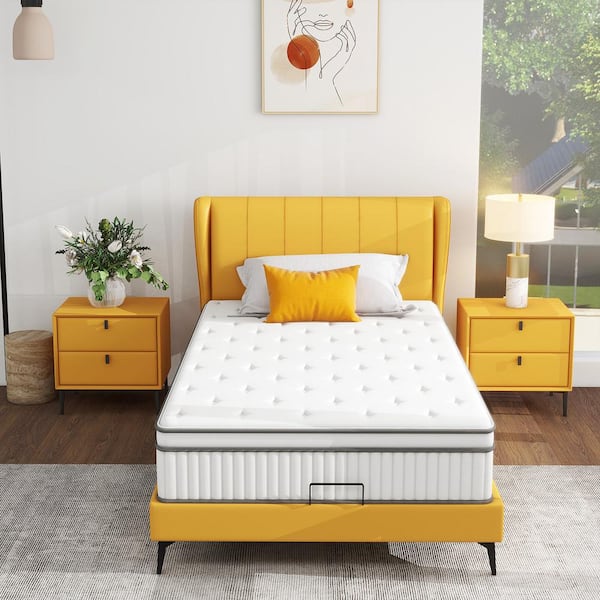 Mydepot Unique Style Twin Medium Firm Hybrid Memory Foam Mattress 12 in. Bed-in-a-Box Mattress in White