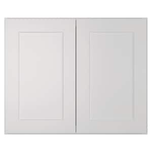 30 in. W x 12 in. D x 24 in. H in Shaker Dove Plywood Ready to Assemble Wall Cabinet 2-Doors 1-Shelf Kitchen Cabinet