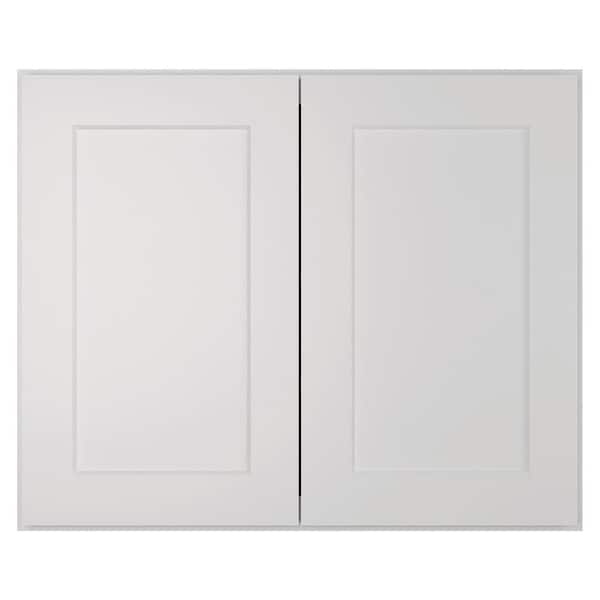 HOMEIBRO 30 in. W x 12 in. D x 24 in. H in Shaker Dove Plywood Ready to Assemble Wall Cabinet 2-Doors 1-Shelf Kitchen Cabinet