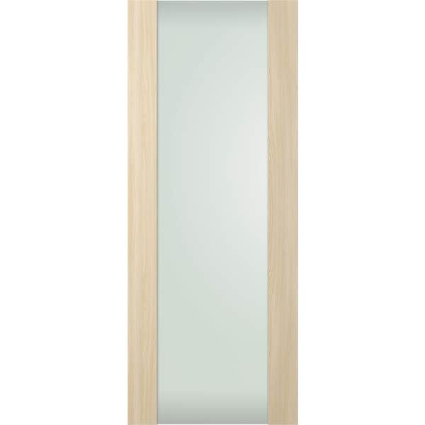 Belldinni Vona 202 30 in. x 80 in. No Bore Full Lite Frosted Glass Loire Ash Finished Composite Wood Interior Door Slab
