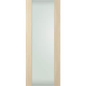 Vona 202 18 in. x 84 in. No Bore Full Lite Frosted Glass Loire Ash Finished Composite Wood Interior Door Slab