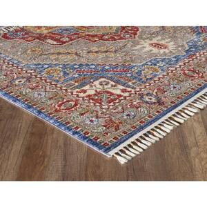 Otika Collection Red 8x10 Traditional Abstract Polypropylene Area Rug