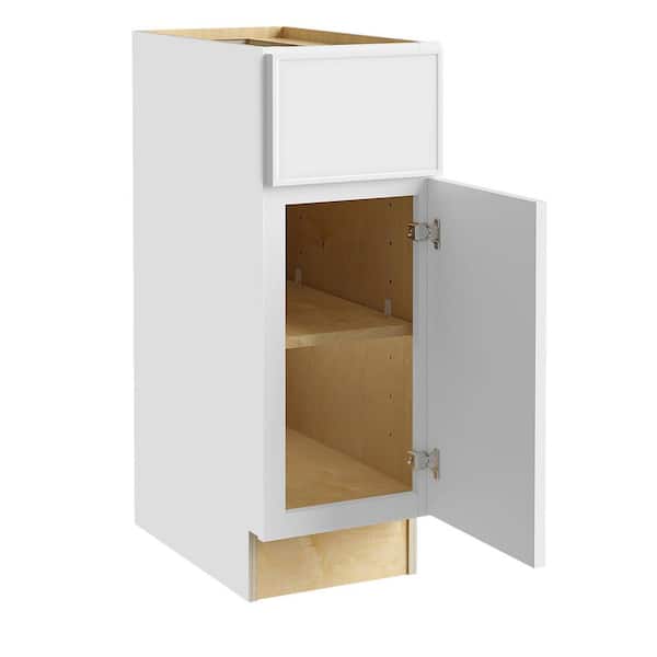 Home Decorators Collection Franklin 12 in. W x 24 in. D x 34.5 in. H Assembled Plywood Base Kitchen Cabinet in Vesper White with Soft Close RH