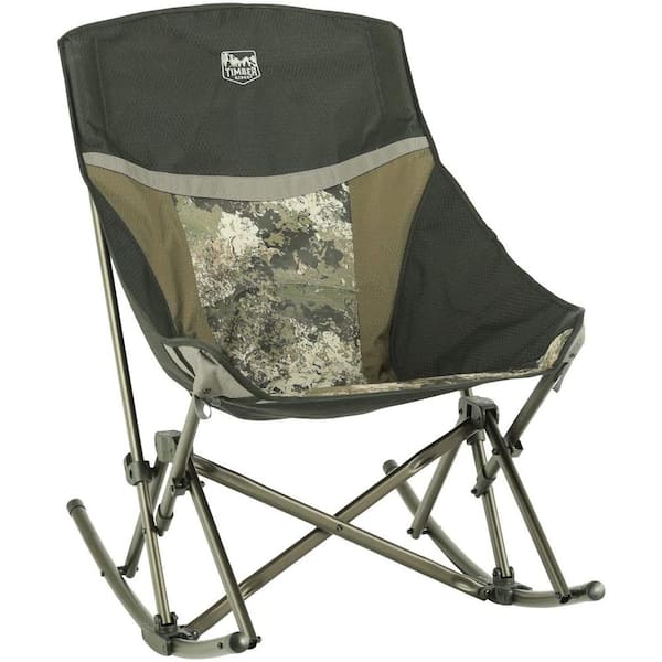 TR Outfitter Lodge Hard Arm XL Camo Steel Folding Rocker Chair