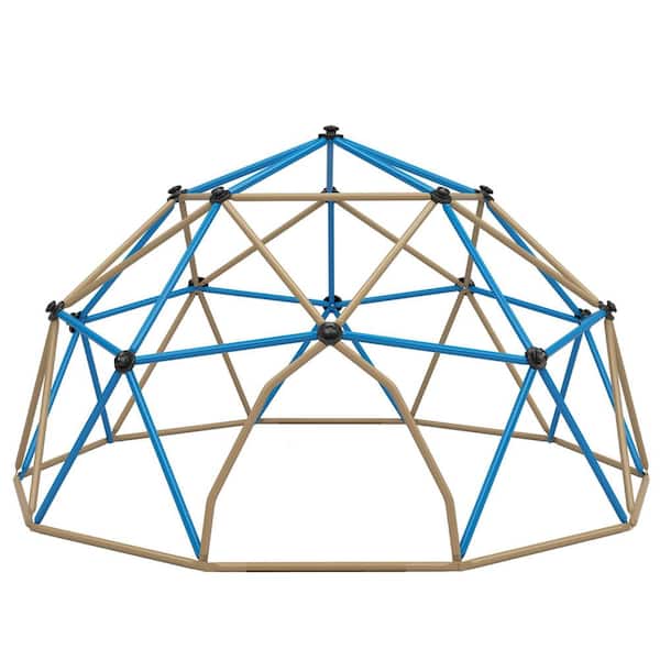Sudzendf Blue and Coffee 13 ft. Kids Climbing Dome Tower, Monkey Bars Play Center, Rust and UV Resistant Steel Supporting