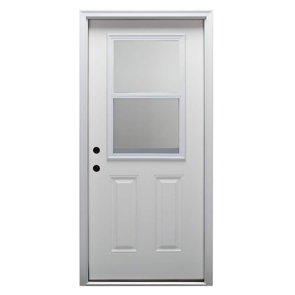 36 in. x 80 in. Right-Hand Inswing 1/2-Lite Clear Vented Primed Fiberglass Smooth Prehung Front Door on 6-9/16 in. Frame price history on PriceWatchPro