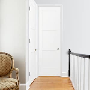 32 in. x 96 in. Birkdale White Paint Left-Hand Smooth Hollow Core Molded Composite Single Prehung Interior Door