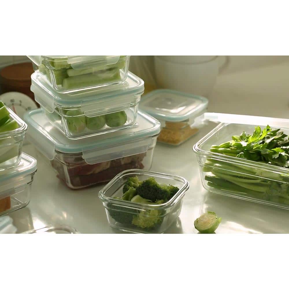 Glass Containers with Bamboo Lids Urban Green, Meal Prep Glass Containers,  Glass Food storage Containers, 5 Pack, Pantry & Kitchen Glass Organizer,  Lunch glass container, Microwave Oven Freezer Safe 