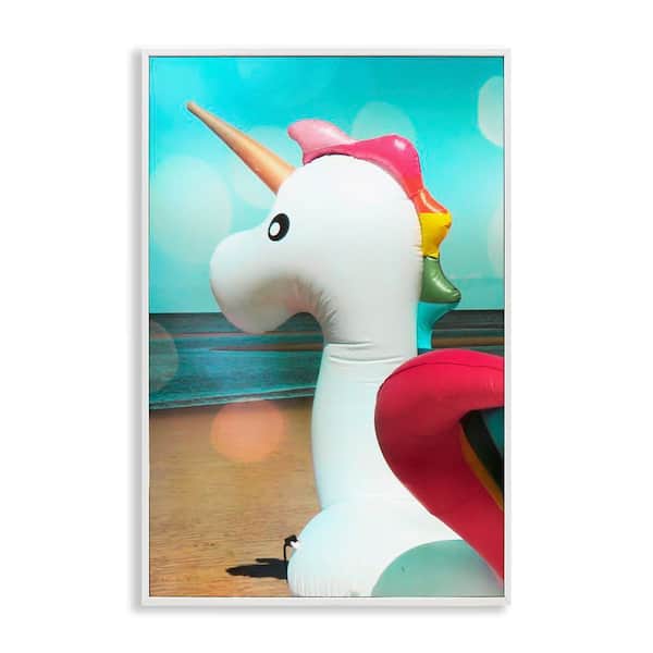 Stupell Industries Unicorn Basking in Bokeh by Graffi*tee Studios White Framed Fantasy Giclee Art Print 30 in. x 20 in.