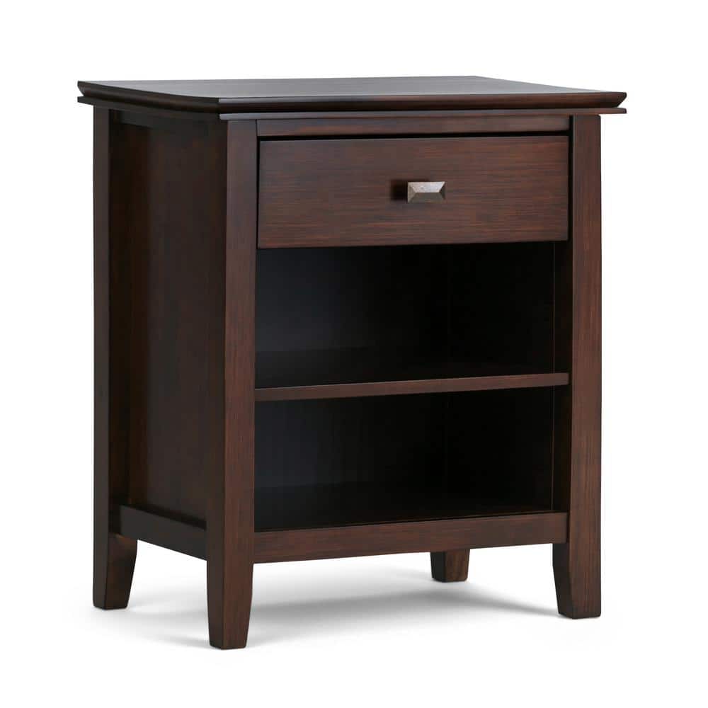 Simpli Home Artisan 24 in. Wide Russet Brown Solid Wood 1-Drawer  Transitional Bedside Nightstand Table AXCRART46-RUS - The Home Depot