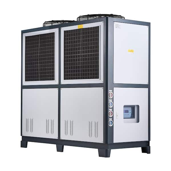 Air-Cooled Water Chiller 25HP Industrial Water Chiller 60480 Kcal/h Cooling Capacity Dual Compressor 53 Gal. Large Tank