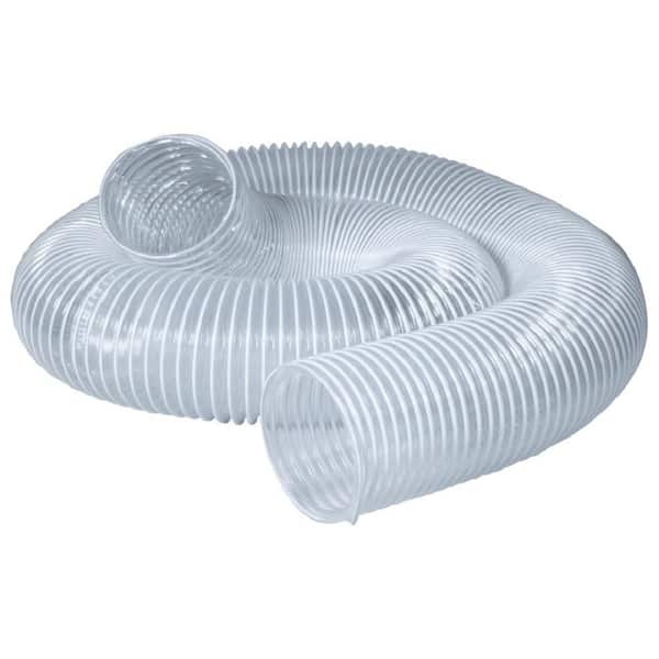 5 in. x 10 ft. PVC Flexible Dust Collection Hose in Clear