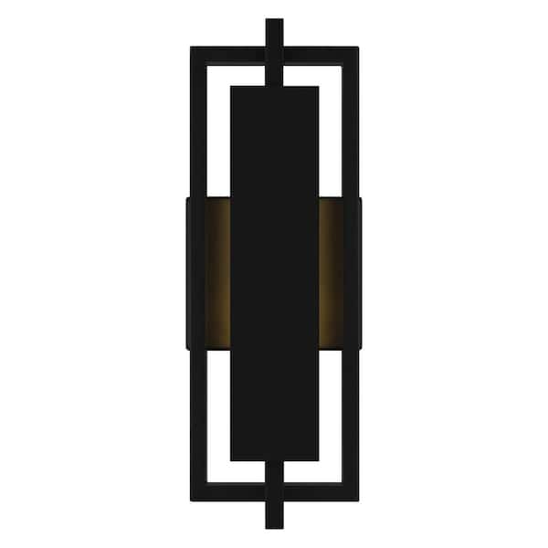 Quoizel Pointsett 1-Light Matte Black Integrated LED Outdoor Wall Lantern Sconce (1-Pack)