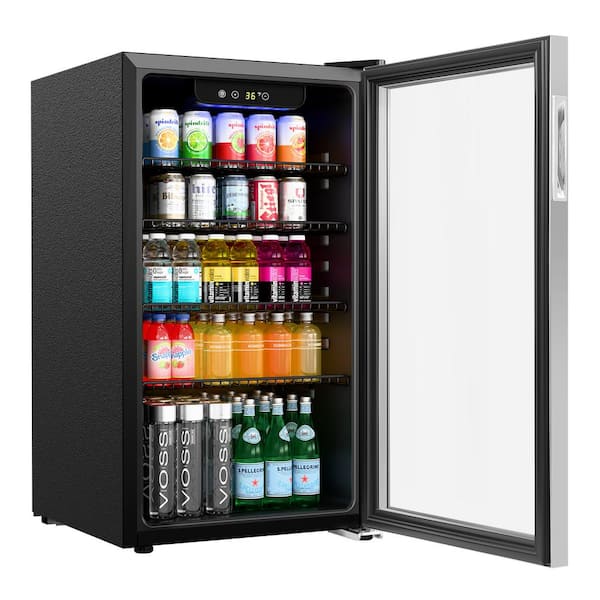 Koolmore 18 in. 3.3 cu. ft. Glass-door Mini Refrigerator for
