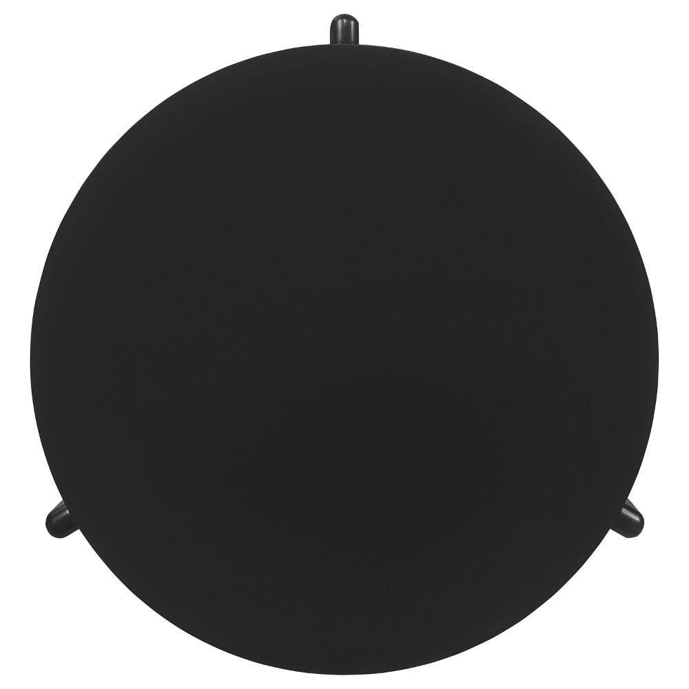 Kiya 39 Inch Black Solid Wood Round Coffee Table with Panel Legs