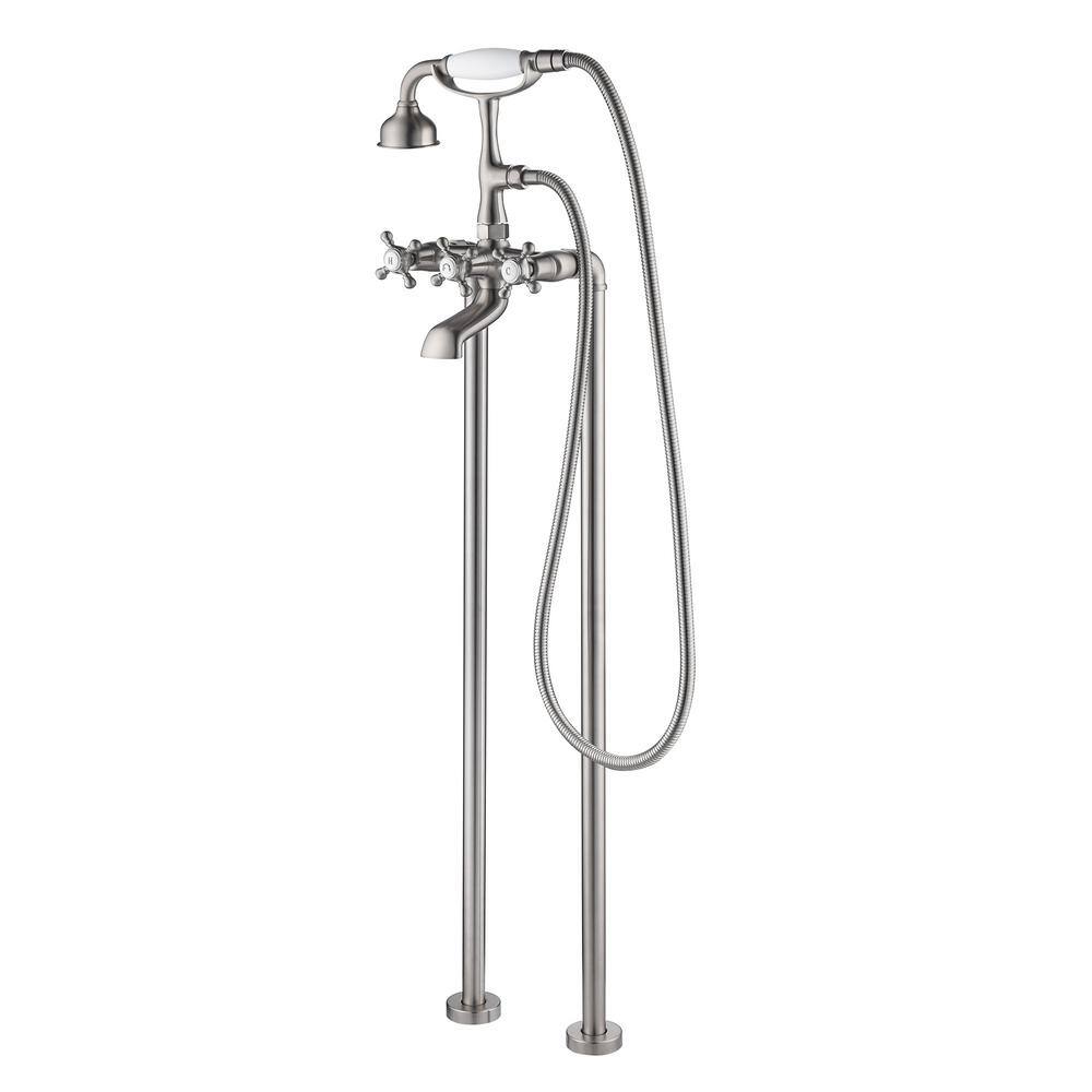 SevenFalls Telephone 3-Handle Freestanding Tub Faucet with Handheld Shower in Brushed Nickel price history on PriceWatchPro