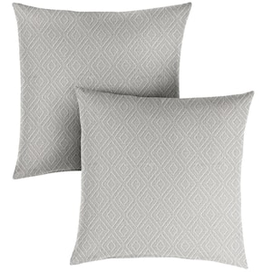 Sunbrella Retain Oyster Square Outdoor Throw Pillow (2-Pack)