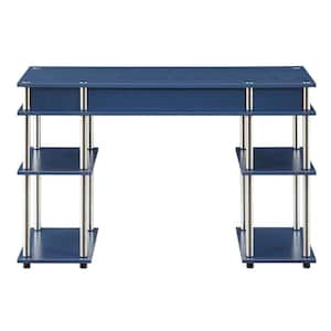 Designs2Go 47.25 in. W Rectangular Cobalt Blue Wood Writing Desk with No Tool Assembly