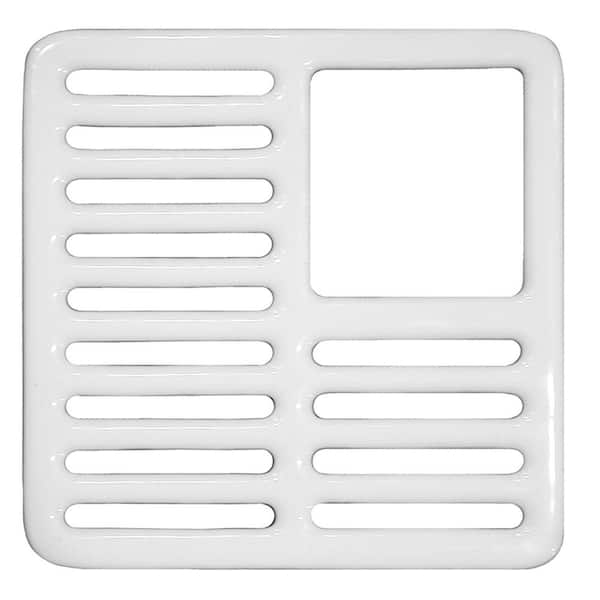 JONES STEPHENS 9-1/2 in. Square Three-Quarters Top Grate for Porcelain Coated Floor Sinks
