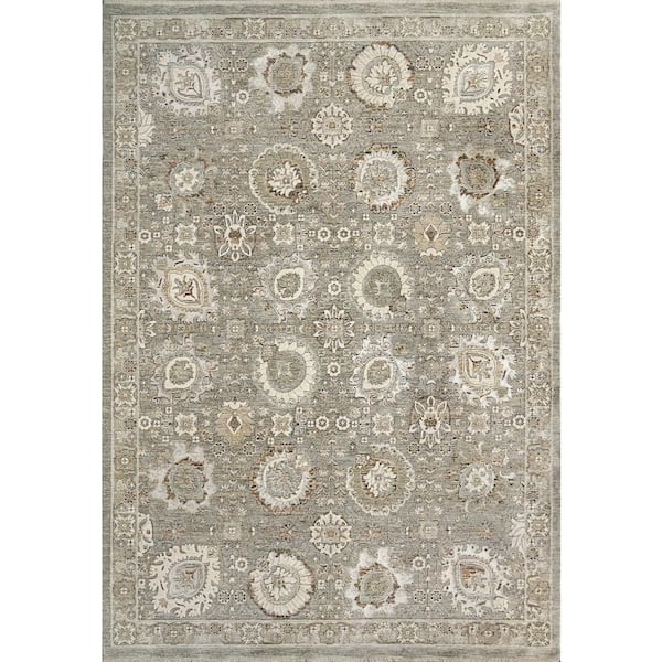 Octo 9 ft. X 12 ft. Grey/Multi Oriental Indoor/Outdoor Area Rug