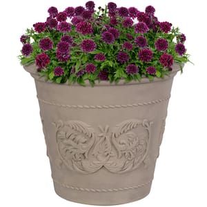 Arabella 20 in. Beige Single Outdoor Resin Flower Pot Planter