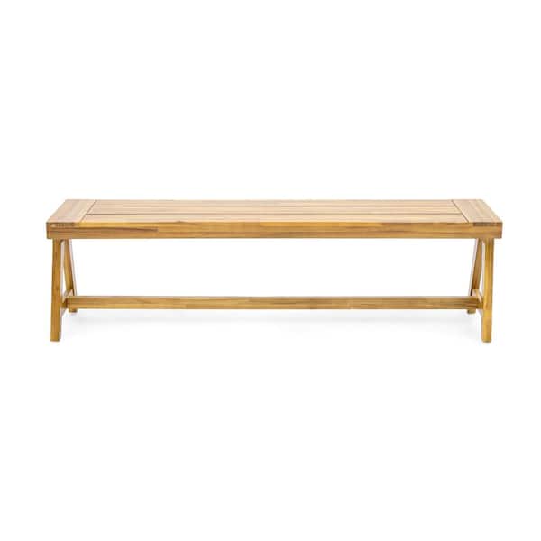 Unbranded Outdoor Acacia Wood Storage Stool with Acacia Wood Frame