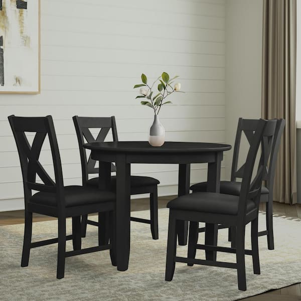Camden Isle Kendal Black Wood 39.4 in. 4 Legs Dining Table Seats-4