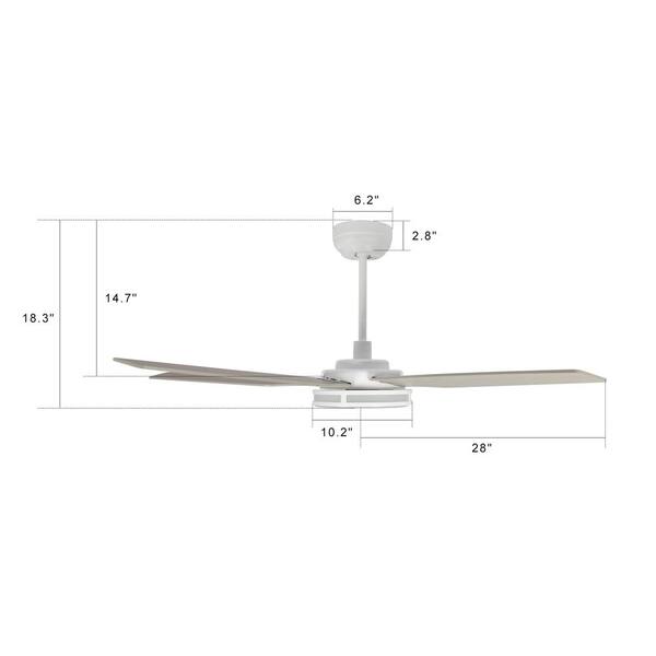 CARRO Explorer 56 in. Indoor/Outdoor White Smart Ceiling Fan