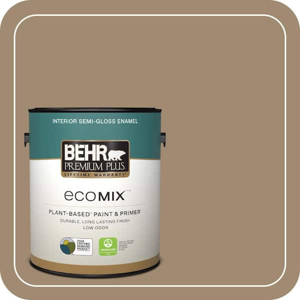 1 gal. #PMD-102 River Mud Semi-Gloss Enamel EcoMix Plant-Based Interior Paint & Primer
