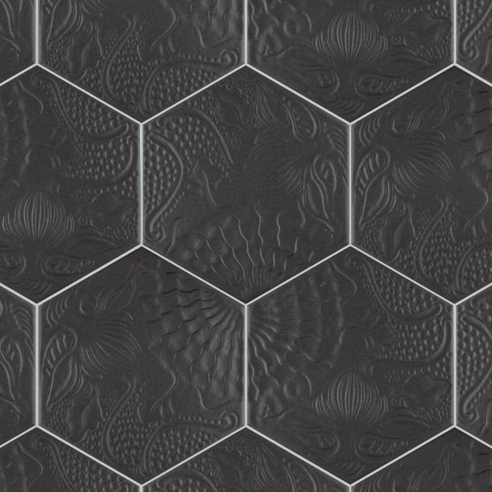 Gaudi Hex Black 9 in. x 10 in. Porcelain Floor and Wall Tile (6.89 sq. ft./Case) price history on PriceWatchPro