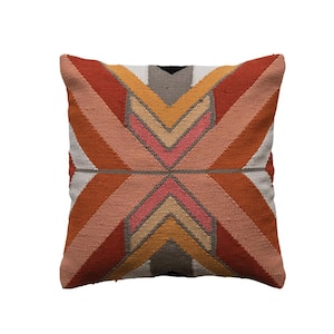 Multicolored Chevron Abstract Pattern Polyester 20 in. x 20 in. Throw Pillow
