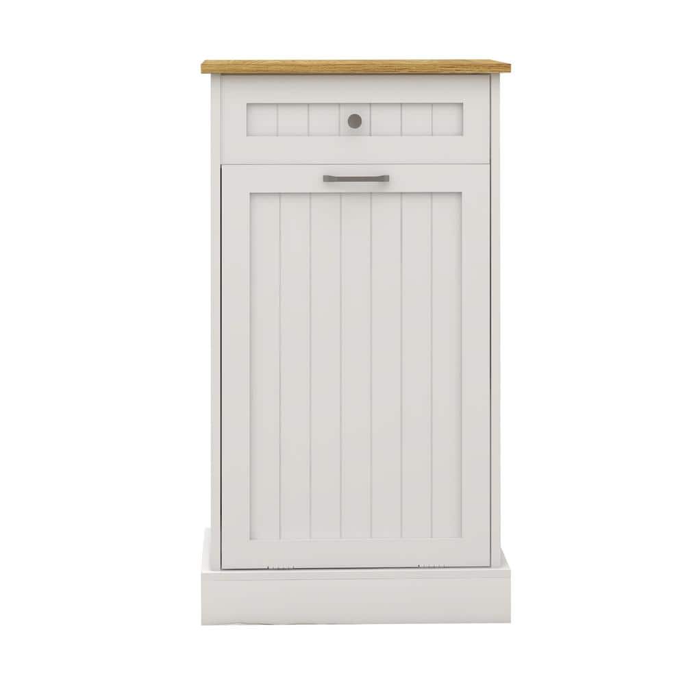 Modern 20 in. W x 13.78 in. D x 35.43 in. H White Linen Cabinet 1-Drawers a