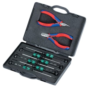 8-Piece Electronics Tool Set ESD in Plastic Case with Molded Foam