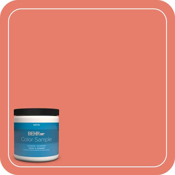 BEHR PREMIUM PLUS 8 oz. Home Decorators Collection #HDC-SM14-12 Cosmic Coral Satin Enamel Interior/Exterior Paint & Primer Color Sample