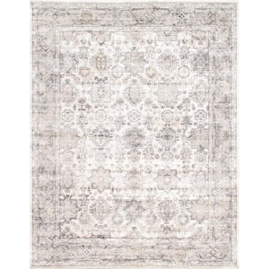 Majestic Ivory/Grey 5 ft. x 7 ft. Abstract Area Rug