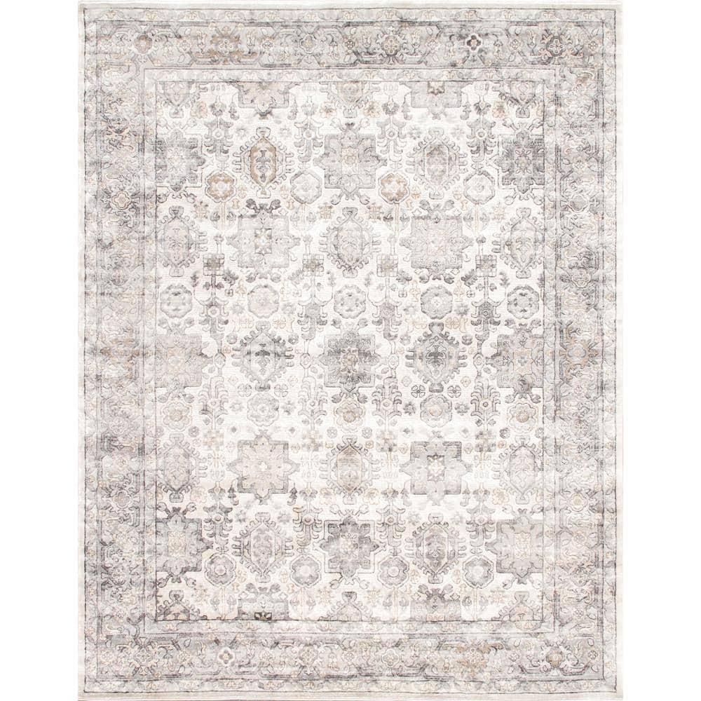 Pasargad Home Majestic Ivory/Grey 6 ft. x 9 ft. Abstract Area Rug PRC1022IG 6x9 The Home Depot