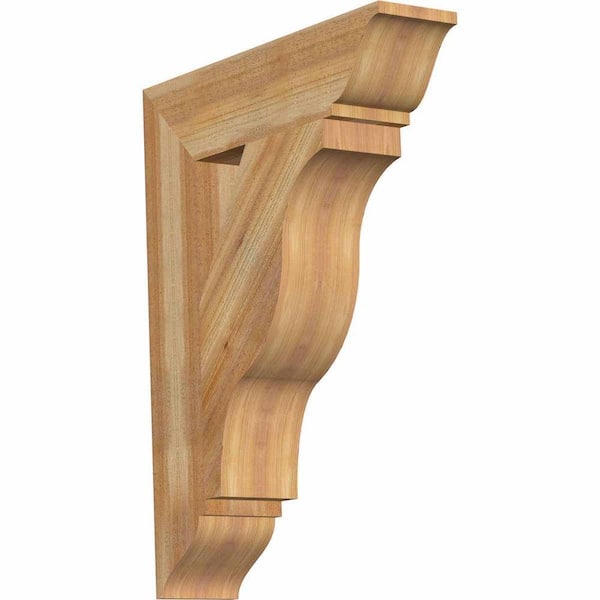 Ekena Millwork 6 in. x 34 in. x 26 in. Western Red Cedar Funston Traditional Rough Sawn Bracket